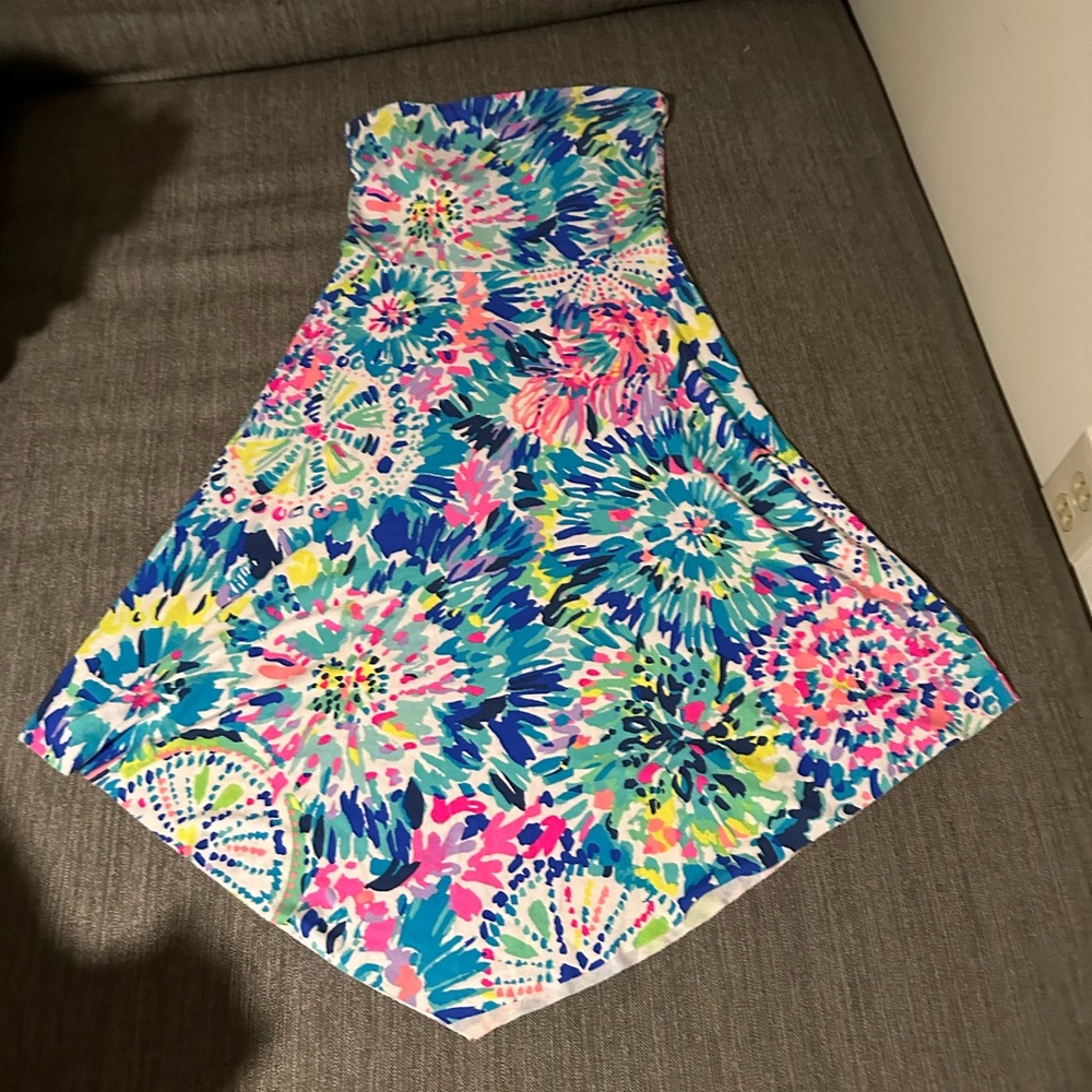 Lilly Pulitzer strapless high low dress size small